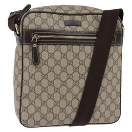 GUCCI GG Supreme Shoulder Bag PVC Beige Gold 201448 Auth ep11234