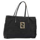 FENDI Zucca Canvas Hand Bag Black Auth ep11239-1