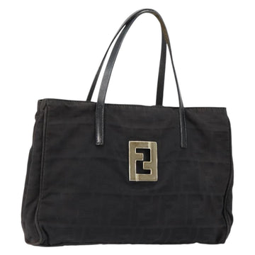 FENDI Zucca Canvas Hand Bag Black Auth ep11239