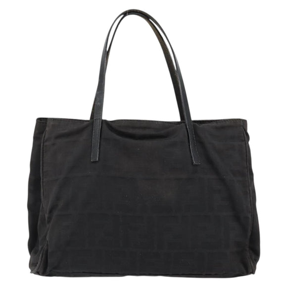FENDI Zucca Canvas Hand Bag Black Auth ep11239
