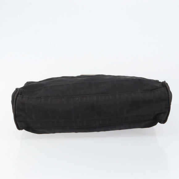 FENDI Zucca Canvas Hand Bag Black Auth ep11239