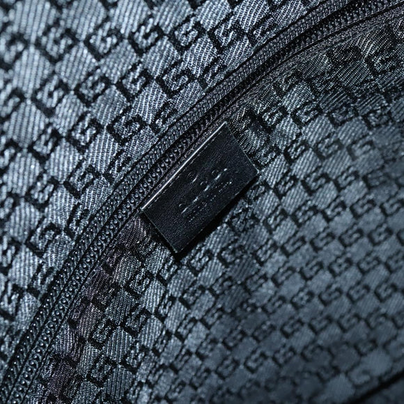 GUCCI Shoulder Bag Canvas Black Auth ep11240