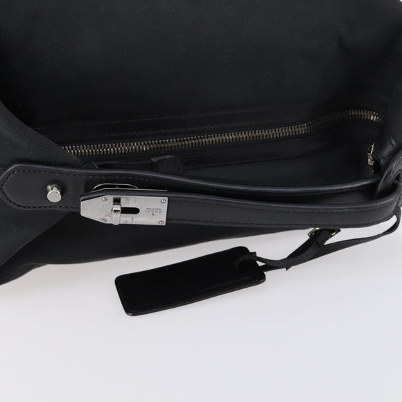 GUCCI Shoulder Bag Canvas Black Auth ep11240