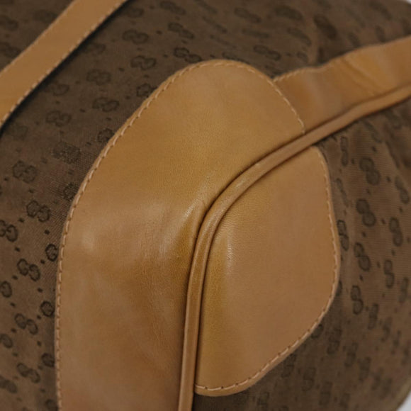 GUCCI Micro GG Canvas Boston Bag Beige Gold Auth ep11245