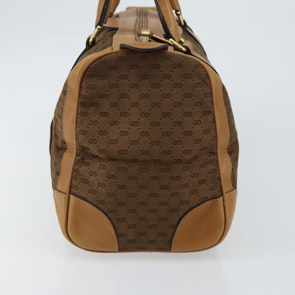 GUCCI Micro GG Canvas Boston Bag Beige Gold Auth ep11245