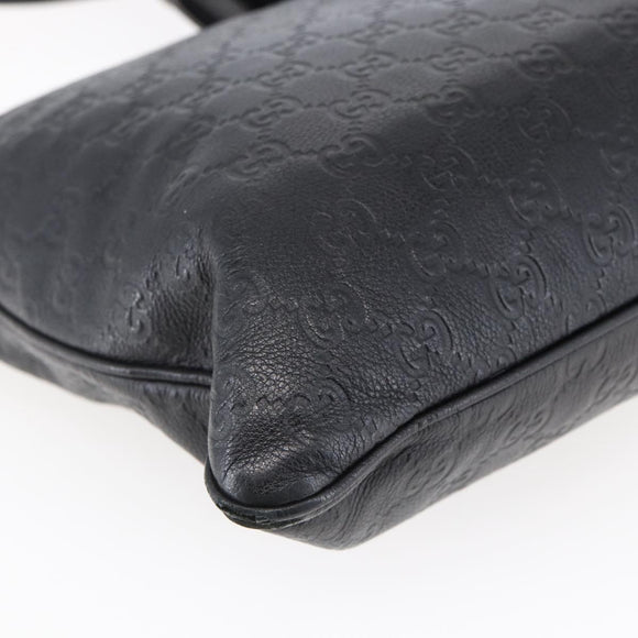 GUCCI GG Canvas Guccissima Shoulder Bag Leather Black Gold 201446 Auth ep11249