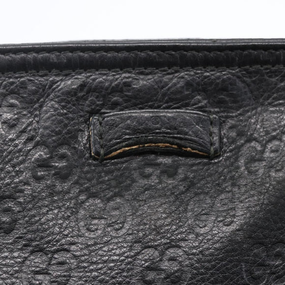 GUCCI GG Canvas Guccissima Shoulder Bag Leather Black Gold 201446 Auth ep11249