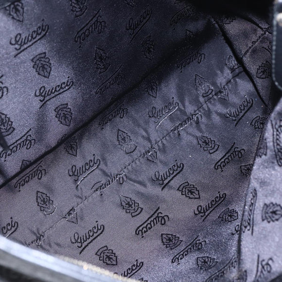 GUCCI GG Canvas Guccissima Shoulder Bag Leather Black Gold 201446 Auth ep11249