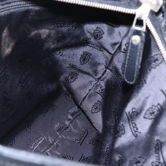 GUCCI GG Canvas Guccissima Shoulder Bag Leather Black Gold 201446 Auth ep11249