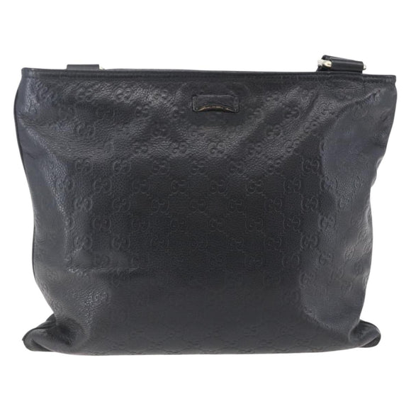 GUCCI GG Canvas Guccissima Shoulder Bag Leather Black Gold 201446 Auth ep11249