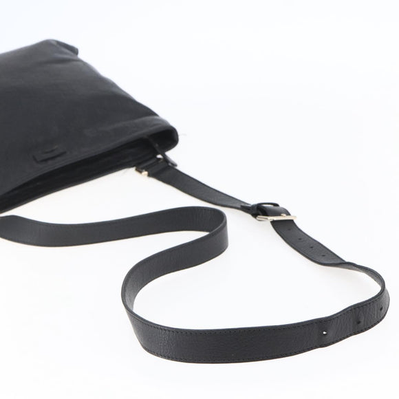 GUCCI GG Canvas Guccissima Shoulder Bag Leather Black Gold 201446 Auth ep11249