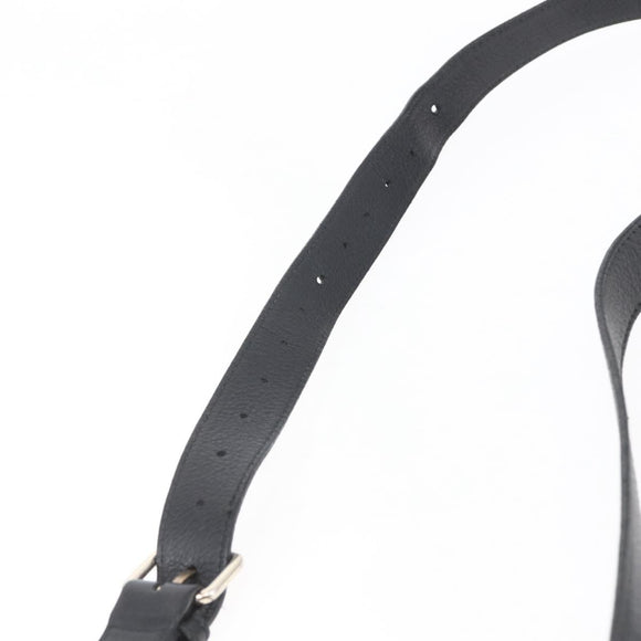 GUCCI GG Canvas Guccissima Shoulder Bag Leather Black Gold 201446 Auth ep11249