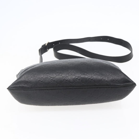 GUCCI GG Canvas Guccissima Shoulder Bag Leather Black Gold 201446 Auth ep11249