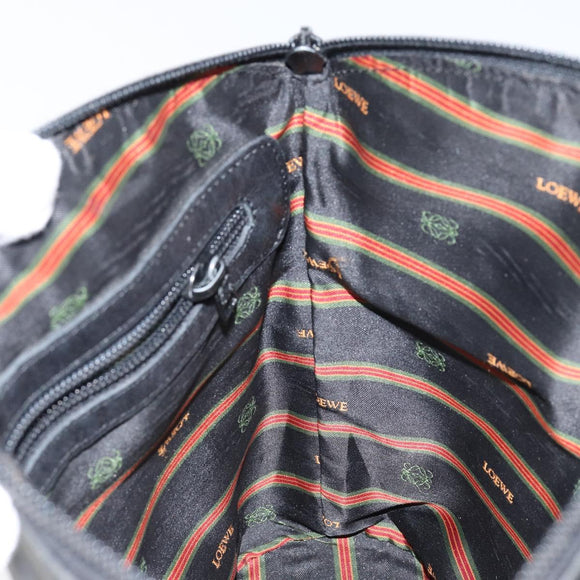 LOEWE Hand Bag Leather Black Gold Auth ep11258