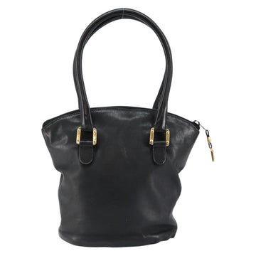 LOEWE Hand Bag Leather Black Gold Auth ep11258 - 0