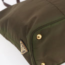 PRADA Tote Bag Nylon Khaki Gold Auth ep11268-14