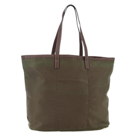 PRADA Tote Bag Nylon Khaki Gold Auth ep11268