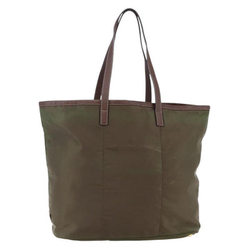 PRADA Tote Bag Nylon Khaki Gold Auth ep11268