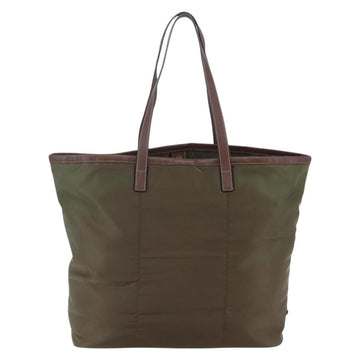 PRADA Tote Bag Nylon Khaki Gold Auth ep11268 - 0