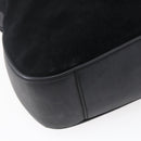 GUCCI Bamboo Shoulder Bag Suede Black Gold 001 1014 1577 Auth ep11269-16