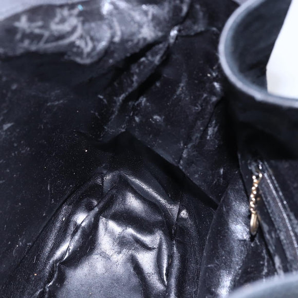 GUCCI Bamboo Shoulder Bag Suede Black Gold 001 1014 1577 Auth ep11269