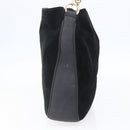 GUCCI Bamboo Shoulder Bag Suede Black Gold 001 1014 1577 Auth ep11269-4