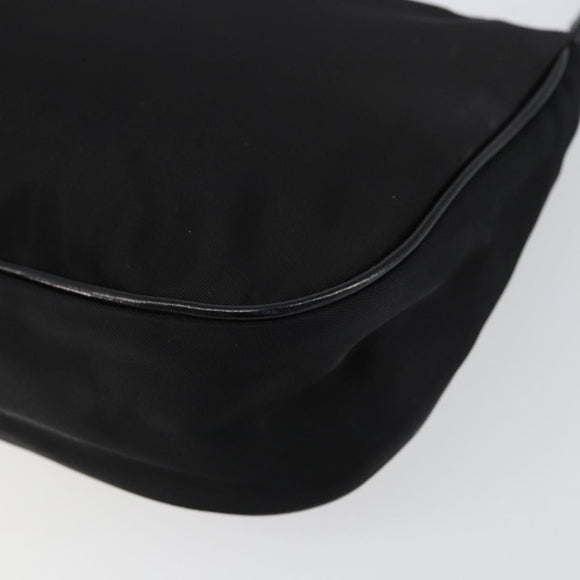 PRADA Accessoire Pouch Nylon Schwarz Silber Auth ep11271