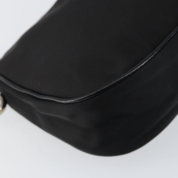 PRADA Accessoire Pouch Nylon Schwarz Silber Auth ep11271