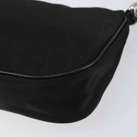 PRADA Accessoire Pouch Nylon Schwarz Silber Auth ep11271
