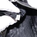 PRADA Accessory Pouch Nylon Black Silver Auth ep11271-12