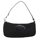 PRADA Accessoire Pouch Nylon Schwarz Silber Auth ep11271-13