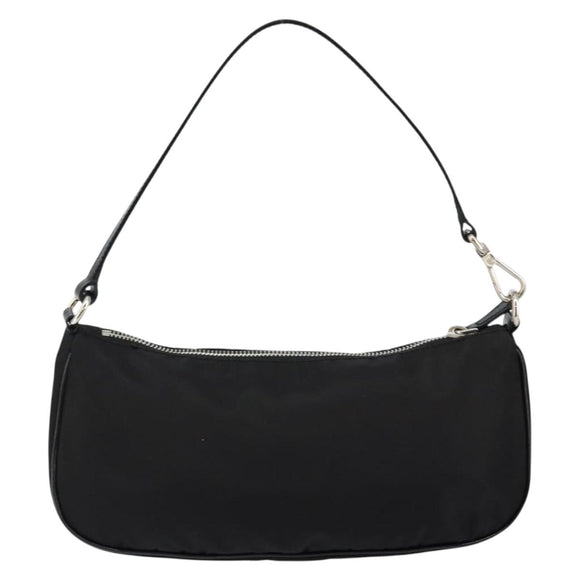 PRADA Accessoire Pouch Nylon Schwarz Silber Auth ep11271