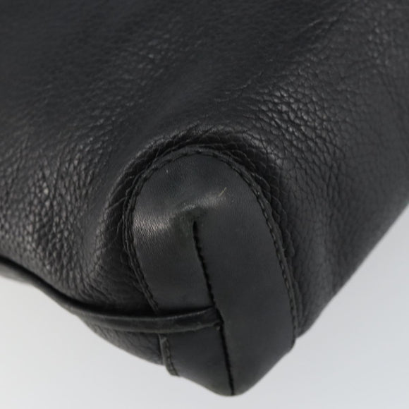 GUCCI Interlocking Shoulder Bag Leather Black Gold 007 58 0093 Auth ep11276