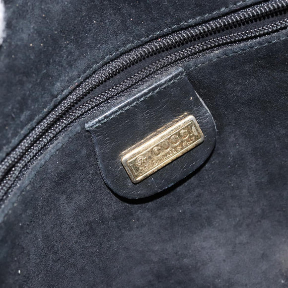 GUCCI Interlocking Shoulder Bag Leather Black Gold 007 58 0093 Auth ep11276