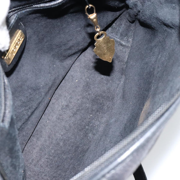 GUCCI Interlocking Shoulder Bag Leather Black Gold 007 58 0093 Auth ep11276