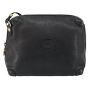 GUCCI Interlocking Shoulder Bag Leather Black Gold 007 58 0093 Auth ep11276-13