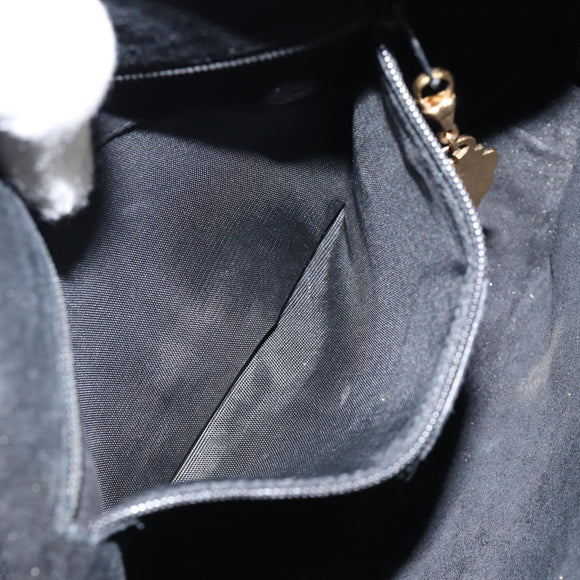 GUCCI Interlocking Shoulder Bag Leather Black Gold 007 58 0093 Auth ep11276