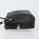 GUCCI Interlocking Shoulder Bag Leather Black Gold 007 58 0093 Auth ep11276-4