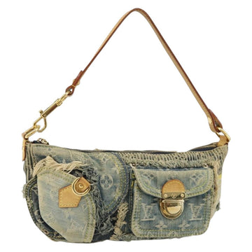 LOUIS VUITTON Monogram Denim Pouch Shoulder Bag Blue M95382 LV Auth ep11281