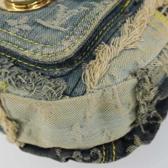 LOUIS VUITTON Monogram Denim Pouch Shoulder Bag Blue M95382 LV Auth ep11281