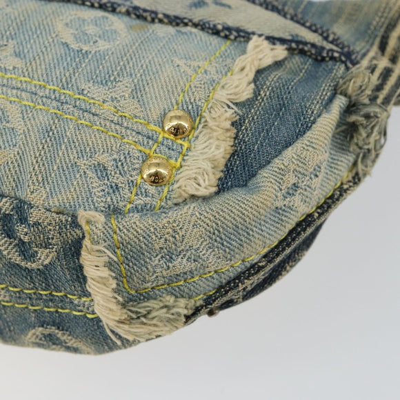 LOUIS VUITTON Monogram Denim Pouch Shoulder Bag Blue M95382 LV Auth ep11281