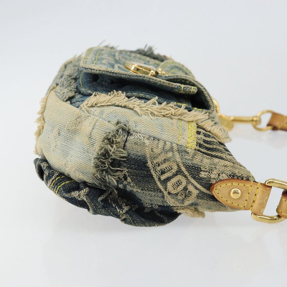 LOUIS VUITTON Monogram Denim Pouch Shoulder Bag Blue M95382 LV Auth ep11281