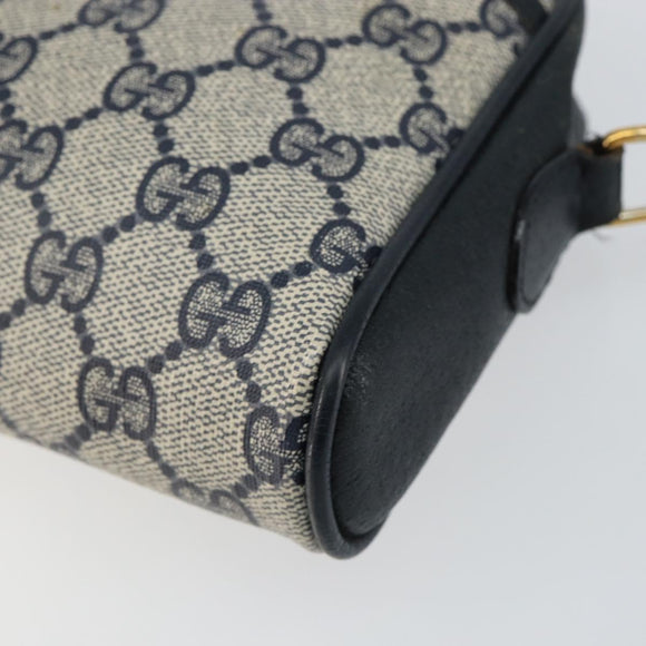 GUCCI GG Supreme Sherry Line Shoulder Bag PVC Navy Gold 10 02 055 Auth ep11283