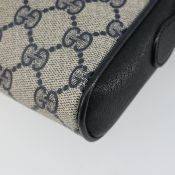 GUCCI GG Supreme Sherry Line Shoulder Bag PVC Navy Gold 10 02 055 Auth ep11283