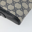 GUCCI GG Supreme Sherry Line Shoulder Bag PVC Navy Gold 10 02 055 Auth ep11283-16