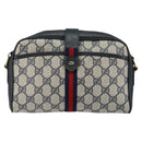 GUCCI GG Supreme Sherry Line Shoulder Bag PVC Navy Gold 10 02 055 Auth ep11283-13