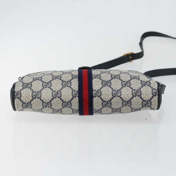 GUCCI GG Supreme Sherry Line Shoulder Bag PVC Navy Gold 10 02 055 Auth ep11283