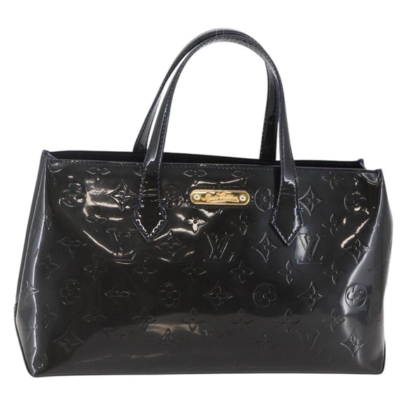 LOUIS VUITTON Vernis Wilshire PM Tote Bag Blue Infini M91451 LV Auth ep11286