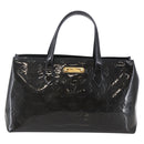 LOUIS VUITTON Vernis Wilshire PM Tote Bag Blue Infini M91451 LV Auth ep11286-13