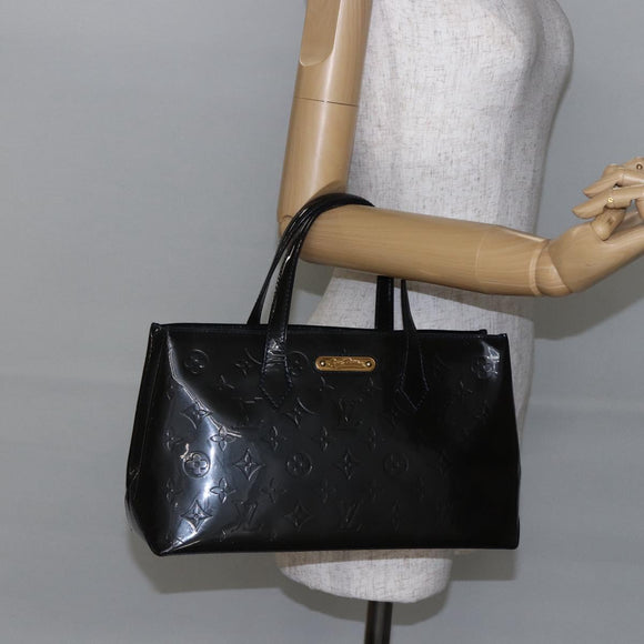 LOUIS VUITTON Vernis Wilshire PM Tote Bag Blue Infini M91451 LV Auth ep11286